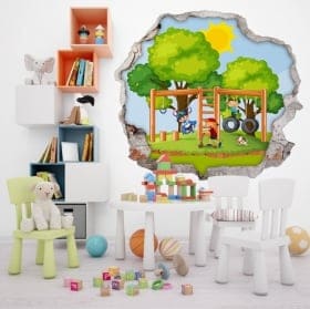Children's stickers 3d wall hole
