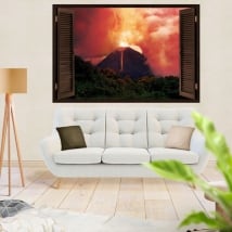 Vinyl and window stickers 3d volcano eruption