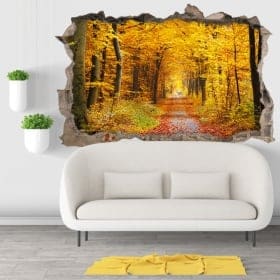 Decorative vinyl 3d trees in autumn