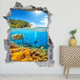 Decorative 3d vinyl diving in the sea