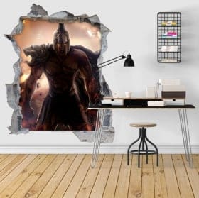 Decorative vinyl 3d spartan warrior