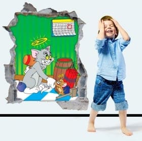Decorative vinyl 3d cat and mouse tom and jerry