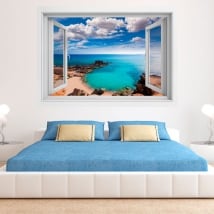 Vinyl windows beach es caló formentera balearic islands 3d