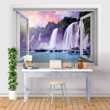 Vinyl windows waterfalls ban gioc detian 3d