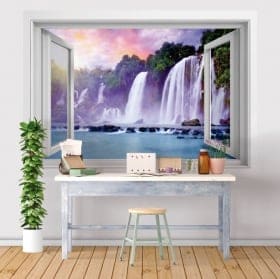 Vinyl waterfalls Reunion Island 3D