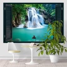 Vinyl window waterfall huai mae khamin thailand 3d