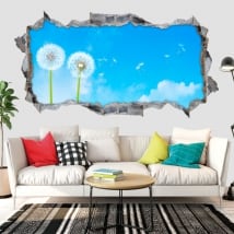 Decorative vinyl dandelion flowers 3d