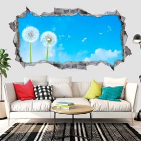 Decorative vinyl tree in the meadow 3d