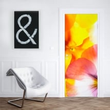 Decorative vinyl flowers to decorate doors and cabinets