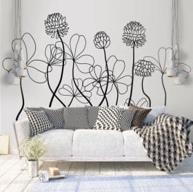 Decorative vinyl flowers to decorate walls and objects