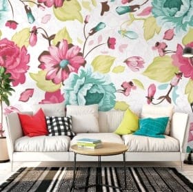 Vinyl wall murals tropical paradise flowers