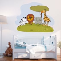 Decorative vinyl children's animals zoo