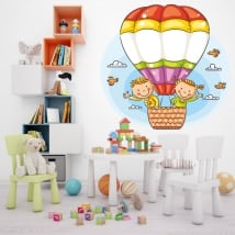 Vinyl and stickers children in a balloon