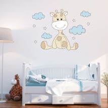 Vinyl baby giraffe clouds and stars