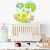 Vinyl and children's stickers animals in the forest