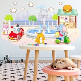 Vinyl stickers for children travel by plane