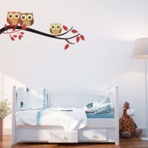 Baby vinyls tree branch with children's owls
