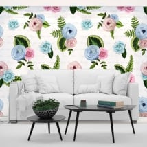 Vinyl wall murals flowers with phrases