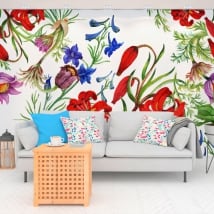 Vinyl murals with flowers