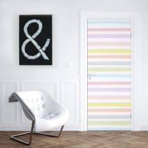 Vinyl for doors colored stripes