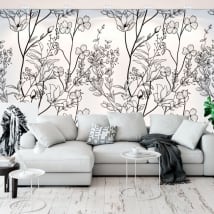 Vinyl wall murals flowers illustration
