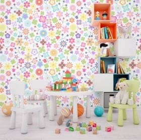 Vinyl murals colorful flowers