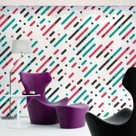 Vinyl wall murals with flowers and circles