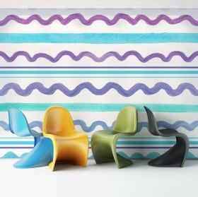 Vinyl wall murals lines and circles of colors