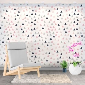 Vinyl wall murals lines and circles of colors