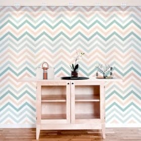 Vinyl wall murals lines or zigzag strokes