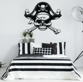 Decorative vinyl skull and feathers