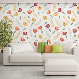 Vinyl wall murals violet flowers
