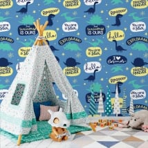 Vinyl wall murals dinosaurs for children