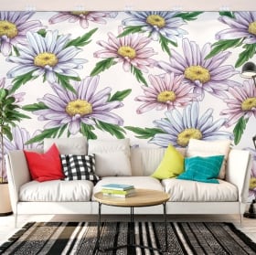 Vinyl wall murals flowers walls and objects