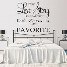 Decorative vinyl and stickers love phrases in english