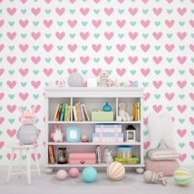 Vinyl wall murals of love colored hearts