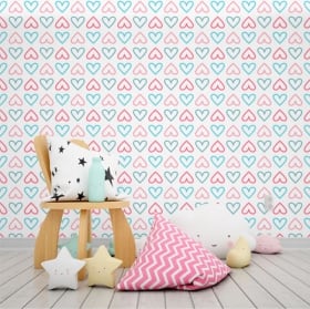 Vinyl wall murals of love colored hearts
