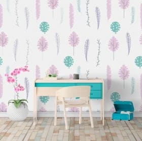 Wall murals of decorative vinyl nature