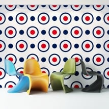 Photo murals of vinyl walls retro circles