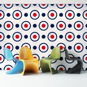Photo murals vinyl walls retro style circles