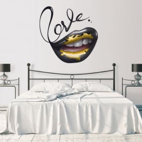 Decorative vinyl walls mouth wow