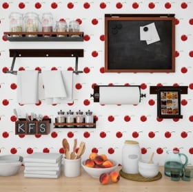Photo murals vinyls walls cherries kitchens