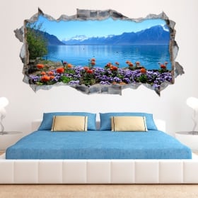 Vinyl walls waterfall and nature 3d