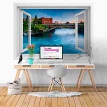 Vinyl walls washington spokane river 3d window