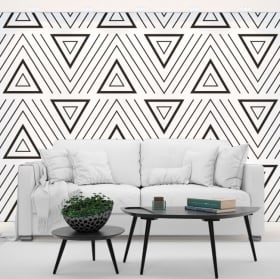 Wall mural of vinyl with triangles