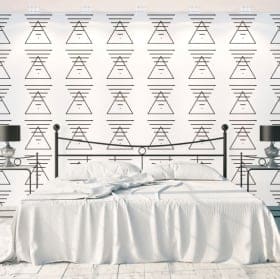 Wall mural of vinyl with triangles