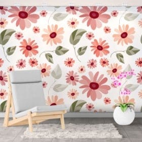 Adhesive murals flowers to decorate