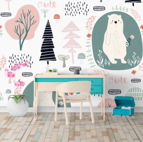 Wall murals of vinyl flowers nature