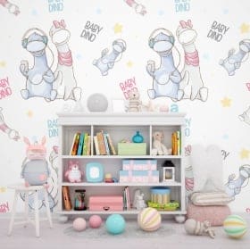 Wall murals children and youth dinosaurs