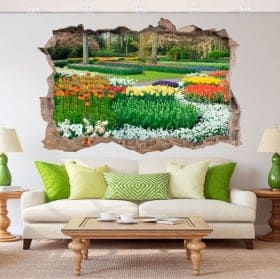 Vinyl 3d garden with flowers
